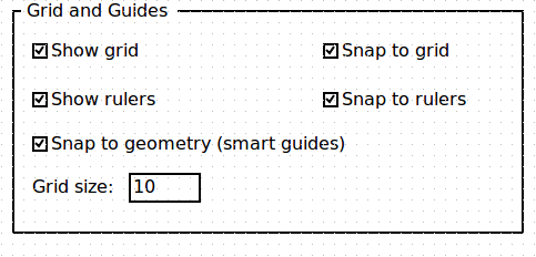 Grid and guides preferences mockup