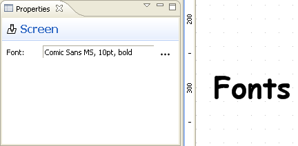 Screen font property