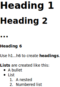 Lists and Headings