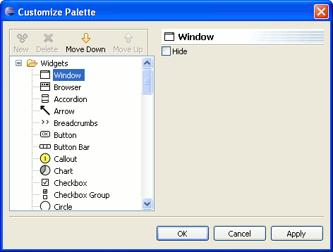 Palette customization