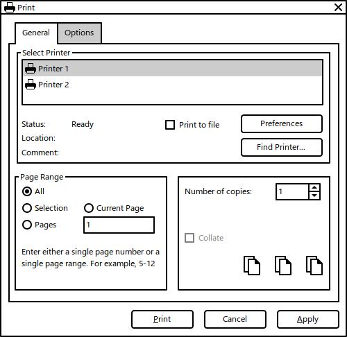 Print Dialog for Windows