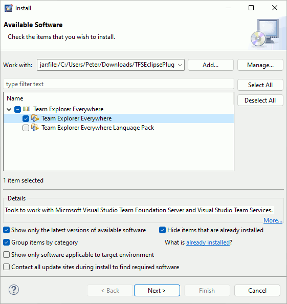 Team Explorer Everywhere plugin